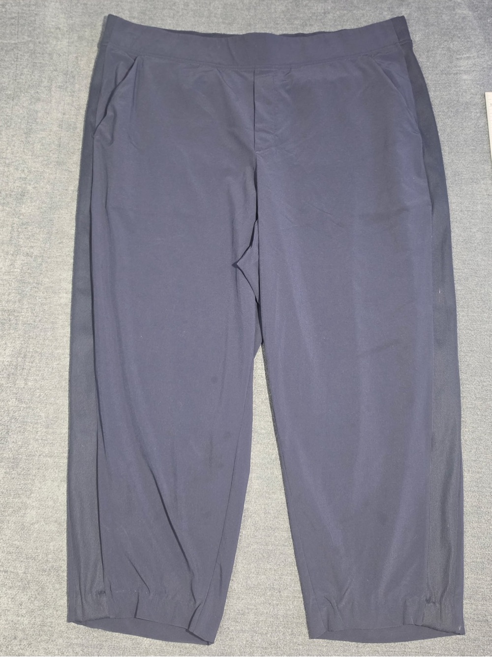Athleta Brooklyn Mid Rise Ankle Pants Navy Blue Size 20 Ribbed Waistband Pockets